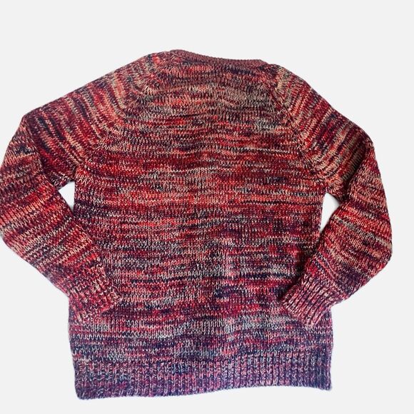Vintage Cable Knit Acrylic Cardigan Sweater Chunky Fisherman Women's Large Red - Picture 5 of 16